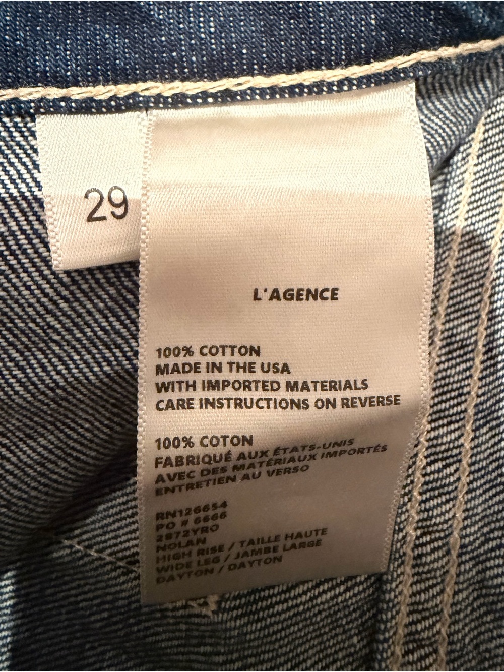 L'AGENCE Nolan High rise in Dayton Wide-Leg Jeans in Medium Blue - Picture 2 of 2